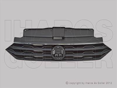 Volkswagen T-Roc (A1) 2017.08.01-2022.01.09 Hűtődíszrács fekete, felső krómdíszléccel (1MGN)