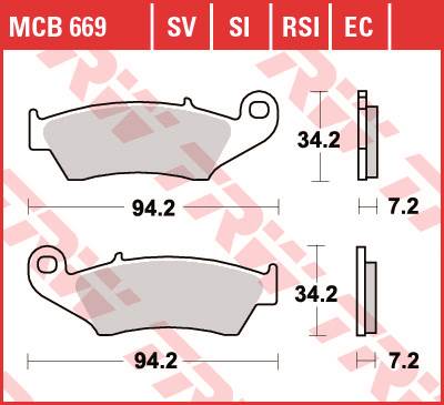 HONDA CR 250 TRW Fékbetét készlet MCB669EC