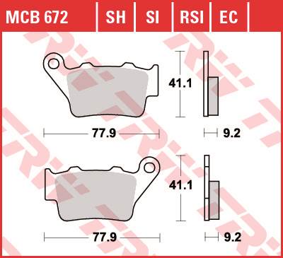 HONDA NX 650 DOMINATOR TRW Fékbetét készlet MCB672EC
