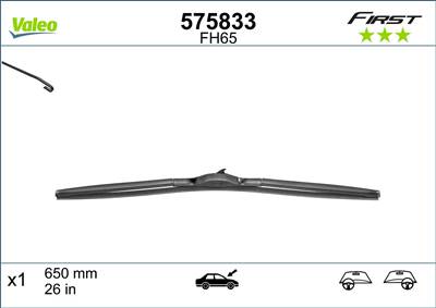 hyundai veloster 2011-2016 - ablaktörlő lapát 1db (vfh65) vez.o. first hybrid