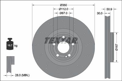 TEXTAR 92324405 - féktárcsa MERCEDES-BENZ