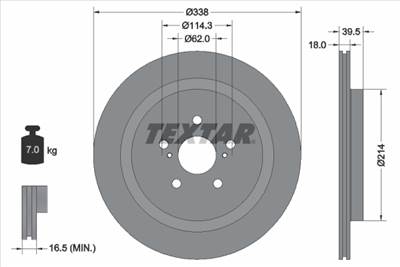 TEXTAR 92325205 - féktárcsa LEXUS