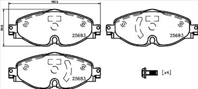 BREMBO P 85 147 - fékbetét AUDI AUDI (FAW) FORD SEAT SKODA SKODA (SVW ) SKODA (SVW) VW VW (FAW) VW (
