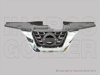 Nissan Juke 2014.05.15- Hűtőrács középrész, kamera lyukas, 14, króm/fekete (1KW8)