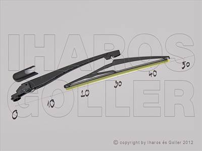 Opel Corsa D 2011.03.01-2014.08.31 Hátsó ablaktörlő kar lapáttal 300mm (12A1)