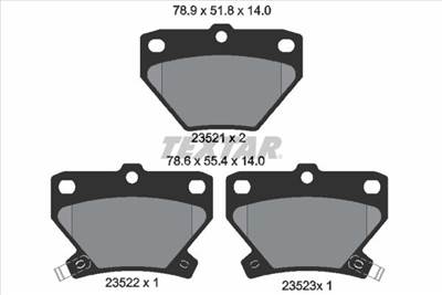 Fékbetét készlet TEXTAR 2352101 for TOYOTA, PONTIAC