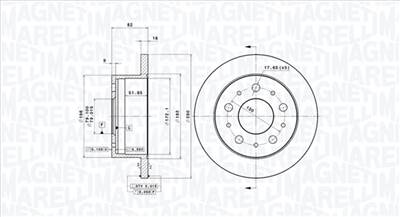 MAGNETI MARELLI 360406023600 - féktárcsa CITROËN FIAT PEUGEOT