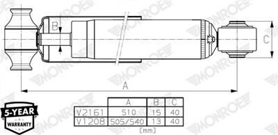 MONROE V1208 - lengéscsillapító FORD