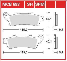 HONDA FES 250 Foresight TRW Fékbetét készlet MCB693SRM