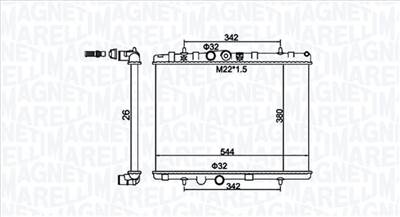 MAGNETI MARELLI 350213156100 - Vízhűtő (Hűtőradiátor) CITROËN DS OPEL PEUGEOT VAUXHALL
