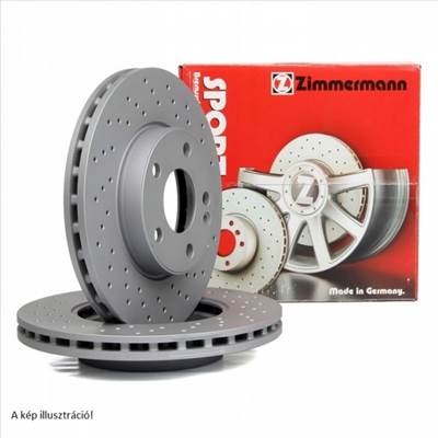 Zimmermann Suzuki Swift (Typ: EZ/MZ), 252x20mm-es, 2005.02-2010.10-ig, lyuggatott, 1pár első sport féktárcsa