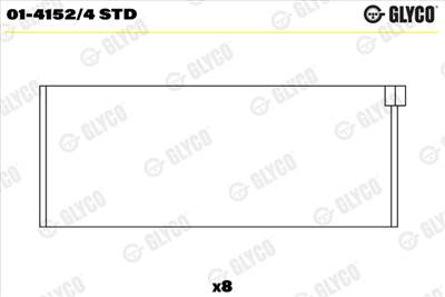 GLYCO 01-4152/4 STD - hajtókar csapágy FORD FORD ASIA / OZEANIA MAZDA