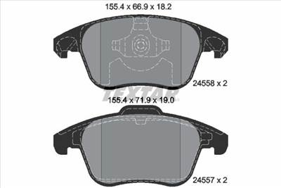 Fékbetét készlet TEXTAR 2455801 for CITROËN, PEUGEOT, DS, OPEL