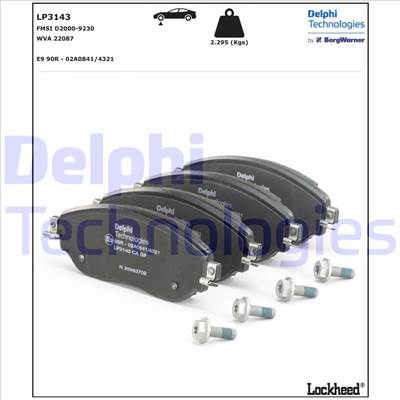 DELPHI LP3143 - fékbetét FIAT NISSAN OPEL RENAULT VAUXHALL
