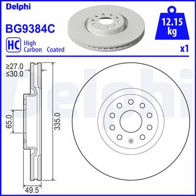 DELPHI BG9384C - féktárcsa VW VW (SVW)