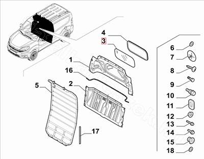 Elválasztó üveg Doblo 2015- - DOBLO - 52029782 -  - FIAT eredeti Eredeti új 52029782