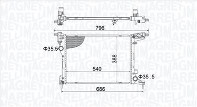 MAGNETI MARELLI 350213203700 - Vízhűtő (Hűtőradiátor) FIAT