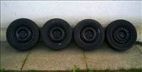 Eladó 4db 14-es 4x100-as Opel,stb lemezfelni 185/60R14 Vredestein téli gumival