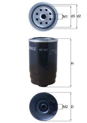 MAHLE KC 623 - Üzemanyagszűrő HYUNDAI KIA SSANGYONG
