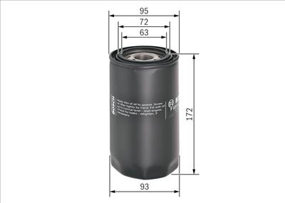 olajszűrő BOSCH F 026 407 101 for IVECO, CUMMINS, NEW HOLLAND, DAF, …