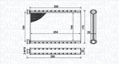 MAGNETI MARELLI 350218504000 - Hőcserélő, belső tér fűtés BMW