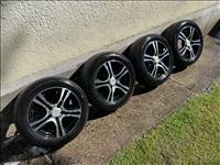  5x110 lyukosztású 16" használt Brock alufelni, rajta 205/55 használt Continental téli gumi gumi 