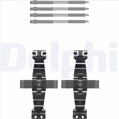 DELPHI LX0674 - Fékbetét szerelékkészlet AUDI OPEL PEUGEOT PORSCHE VAUXHALL