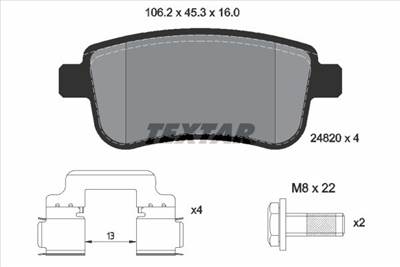 Fékbetét készlet TEXTAR 2482001 for RENAULT, SAMSUNG