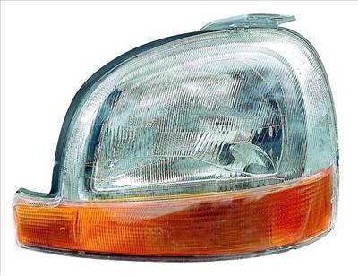 Renault Kangoo 1997.06.01-2003.02.28  utángyártott új bal első fényszóró H4 sárga villogóval DEPO 7701044037