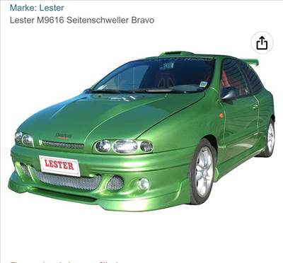 Fiat Bravo küszöb spoiler párban M9616 fekete ABS