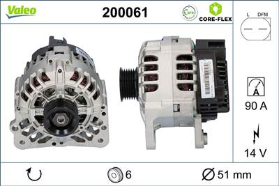 generátor VALEO 200061 for SEAT, SKODA, VW