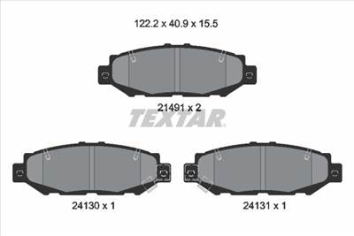 Fékbetét készlet TEXTAR 2149101 for TOYOTA, LEXUS, NISSAN