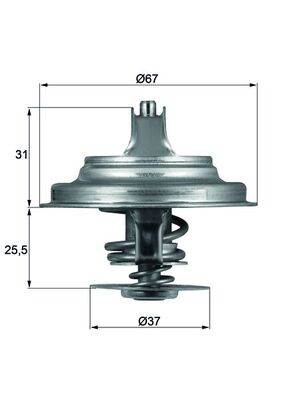 MAHLE TX 25 87D - termosztát, hűtőfolyadék AUDI BENTLEY SKODA VOLVO VW