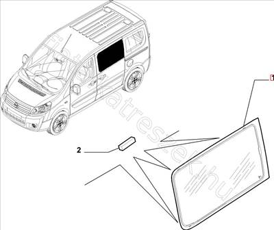 Oldal üveg jobb  - SCUDO - 1498483080 -  - FIAT eredeti Eredeti új 1498483080