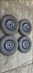  5x112 lyukosztású 15" használt (gyári felni) lemezfelni,195/65 használt Pirelli téli gumi gumi 