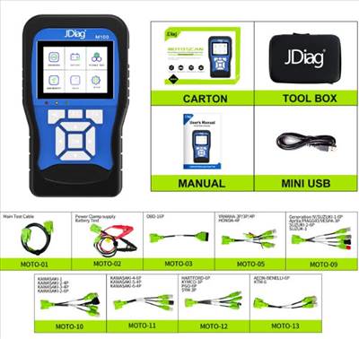 Jdiag M100 motorkerékpár diagnosztika műszer