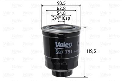 VALEO 587751 - Üzemanyagszűrő TOYOTA
