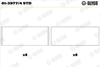 GLYCO 01-3977/4 STD - hajtókar csapágy DACIA NISSAN RENAULT SAN