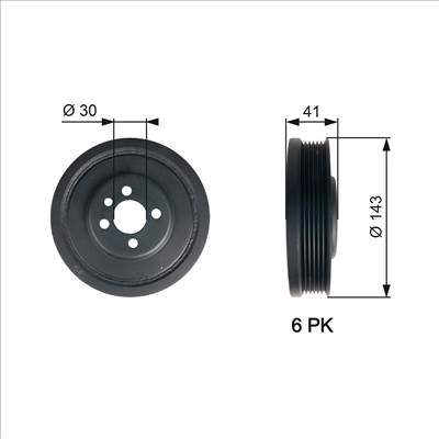 Szíjtárcsa, főtengely GATES TVD1001 for AUDI, SEAT, SKODA, VW, …