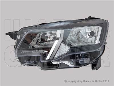 Peugeot Rifter 2018-2024 - Fényszóró H7/H1 bal, króm ház. (motorral) DEPO*