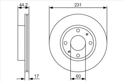 féktárcsa BOSCH 0 986 479 R23 for SUZUKI, MARUTI