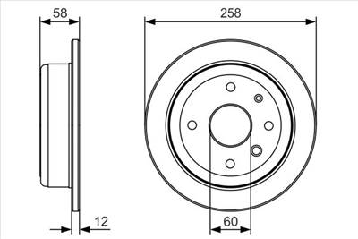 féktárcsa BOSCH 0 986 479 T52 for CHEVROLET, DAEWOO