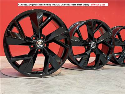 R19 5x112 Original Skoda Kodiaq TRIGLAV 7J ET43 OE 565601025F Black Glossy 