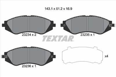 Fékbetét készlet TEXTAR 2323401 for DAEWOO, CHEVROLET, SUZUKI, BUICK