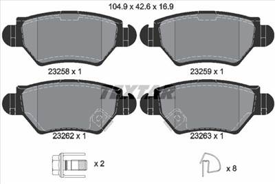 Fékbetét készlet TEXTAR 2325803 for OPEL, VAUXHALL, CHEVROLET, GENERAL MOTORS, …