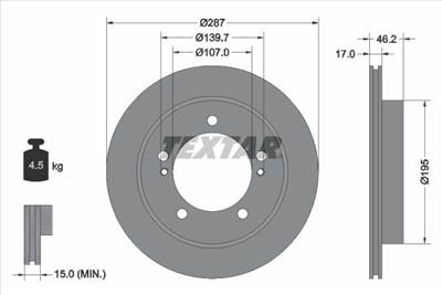 féktárcsa TEXTAR 92076400 for SUZUKI