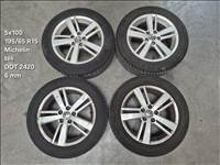 Polo V 5x100 15" alufelni, rajta 195/55 Michelin téli gumi szett (40467)