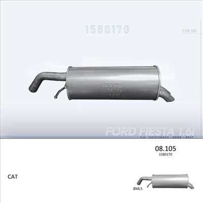 EDEX 08.105 - Hátsó kipufogó Ford Fiesta 1.6i 2008-2017