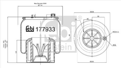 FEBI BILSTEIN 177933 - Légrugó rugótömb MERCEDES-BENZ