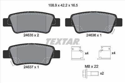 Fékbetét készlet TEXTAR 2463501 for HONDA